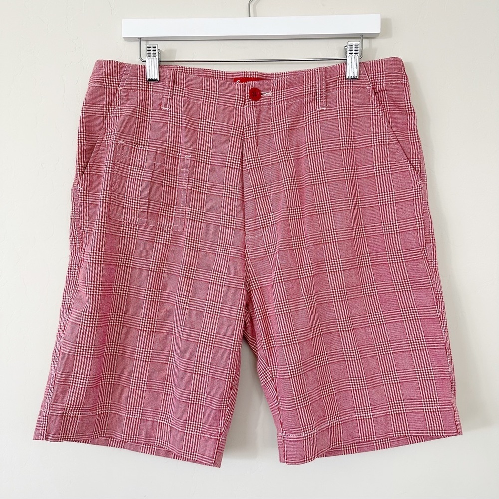 Supreme Red Plaid Shorts